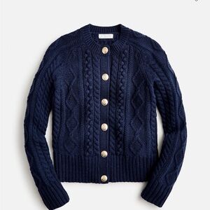 J. Crew Midnight Blue Cable Cardigan